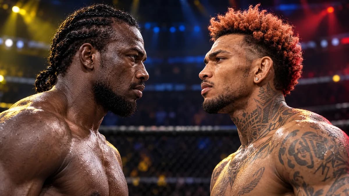 Los peleadores ecuatorianos Mayton Perea y Michael Morales aparecen frente a frente en un montaje hipotético dentro del octágono de UFC.